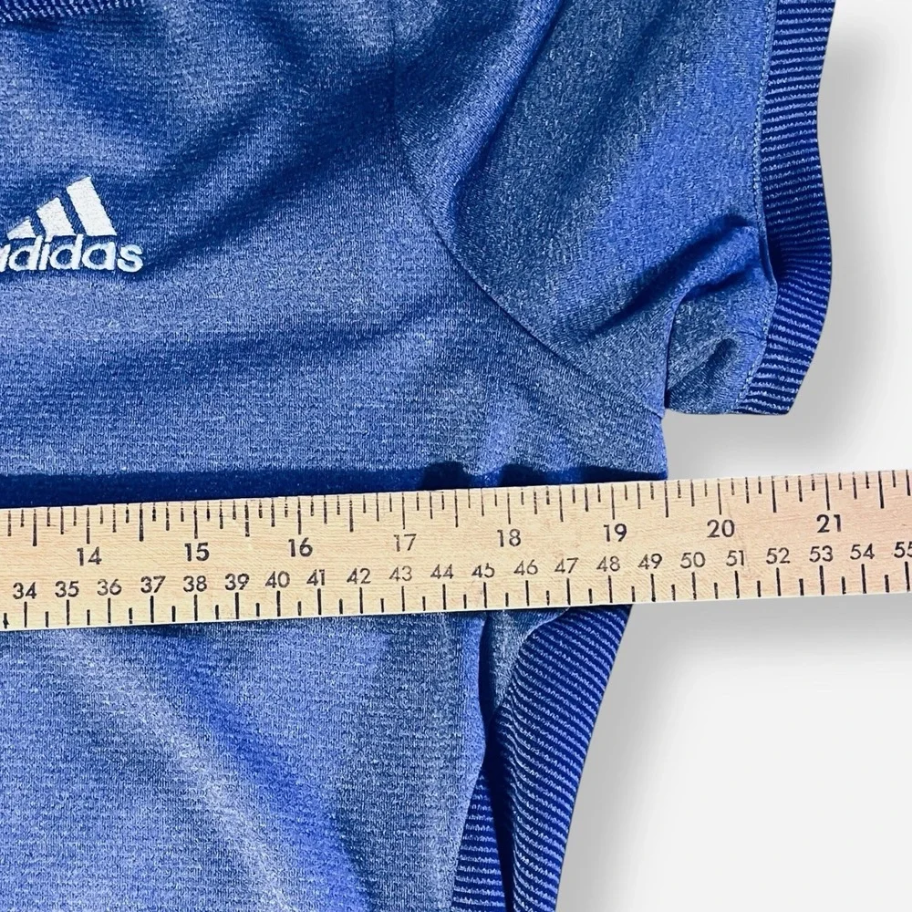 Adidas Mens Polo Shirt Large Blue Golf Polo AJGA‎ Logo Furman Short Sleeve